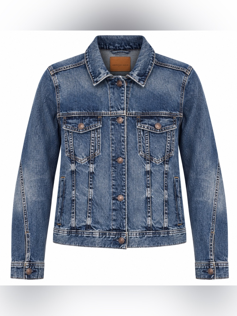 American Eagle Denim Jacket Women’s M Medium Wash Stretch NWT